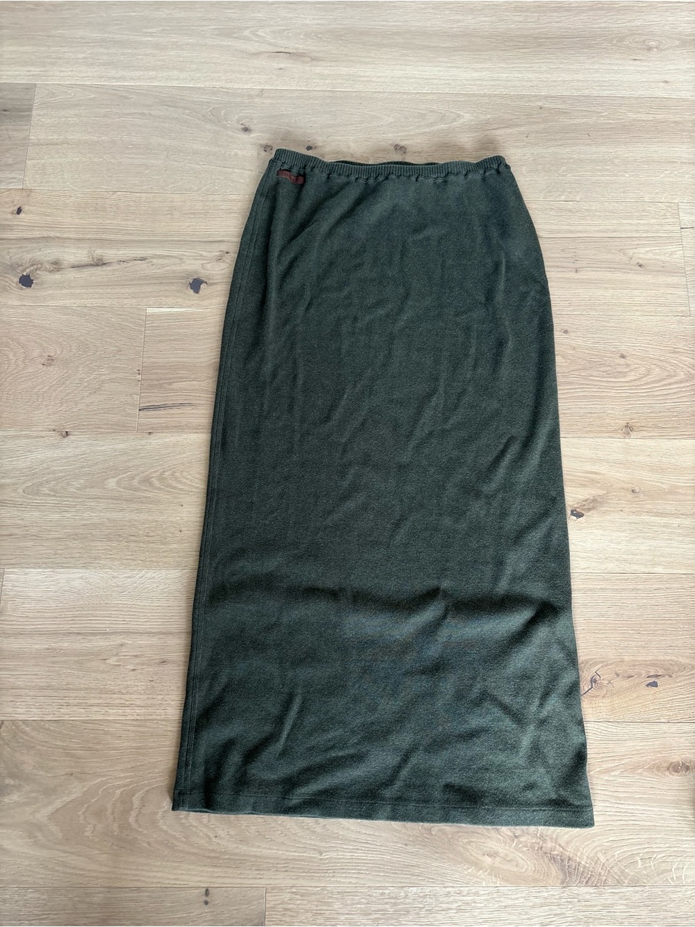 Ralph Lauren Dark Green Knit Maxi Skirt, Long Straight Cut Pencil, Earthy, M